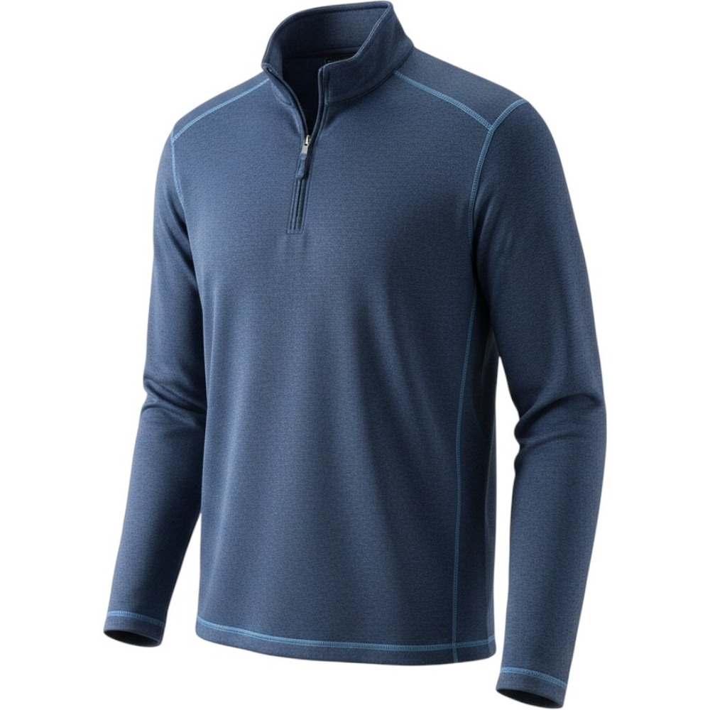 Pebble Beach Performance Pullover Mens XL Blue Quarter Zip Raglan Long Sleeve
